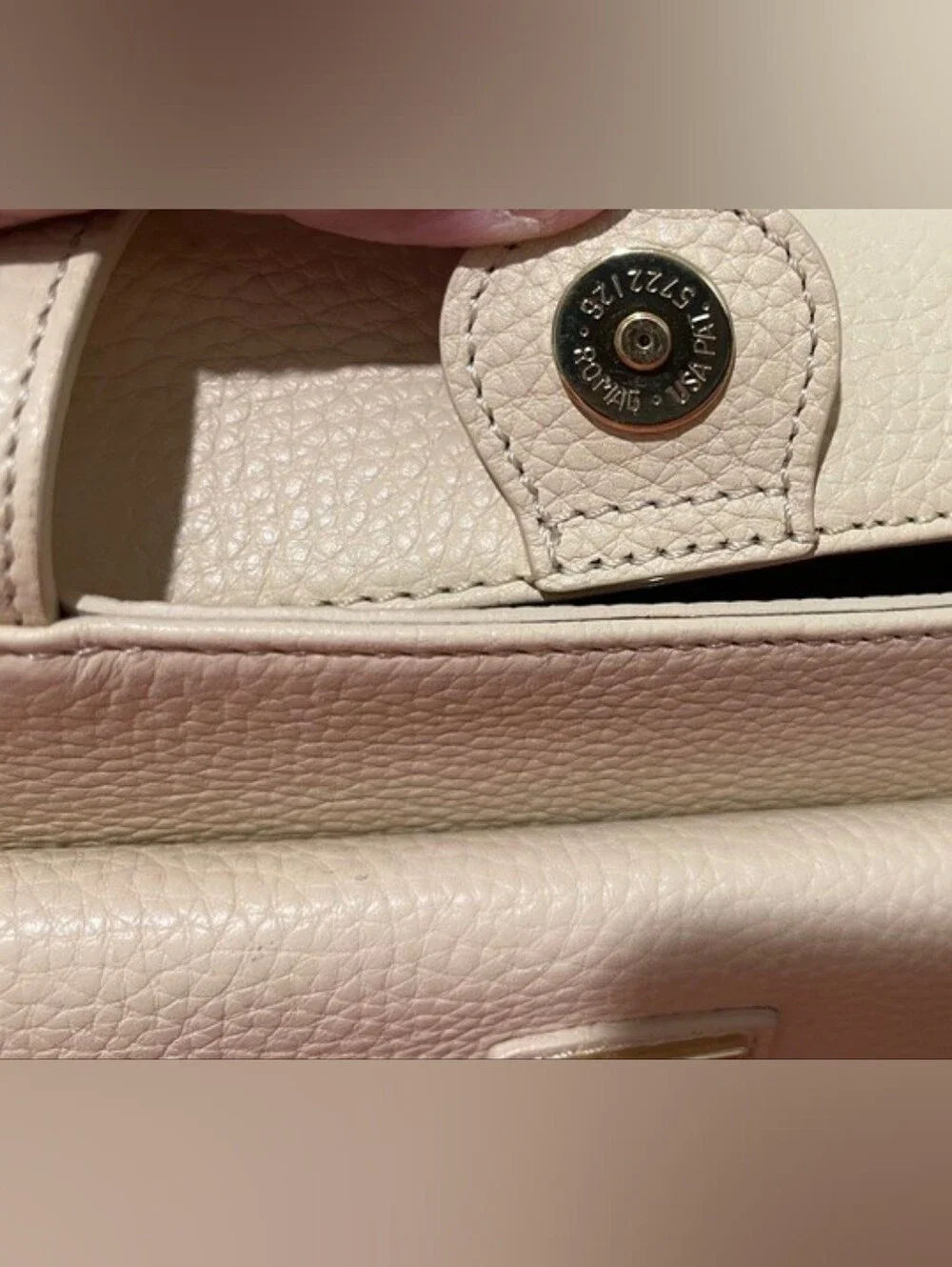 Dooney & Bourke Janine Front Pocket Satchel In Ivory/Cream Pebbled‎ Leather NWT